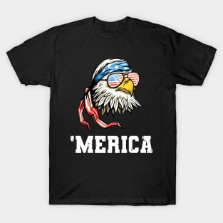 4th Of July Merica USA Flag Bald Eagle Patriotic Veteran T-Shirt